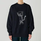 neconos Goodsのふくろねこ白プリント（ねこかもいぬかも） Heavyweight Crew Neck Sweatshirt