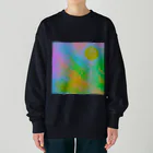 水草のサイケデリックな満月 Heavyweight Crew Neck Sweatshirt