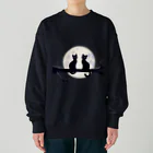 zaisuのネコと月 Heavyweight Crew Neck Sweatshirt