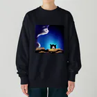 jamrovin39@ひまからの脱却！！のAIよりAIをこめて（ねことぬこ） Heavyweight Crew Neck Sweatshirt