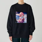 Nemcon Goods Shop [AI Girls🎀]のピンク髪っ娘は雪だるま作りにご満悦!⛄ Heavyweight Crew Neck Sweatshirt