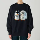 JUPITERの可愛い新婚ペンギンちゃん Heavyweight Crew Neck Sweatshirt