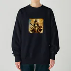 クリエイティブな大神と僕の勝利の女神：美しさと幸運の融合 Heavyweight Crew Neck Sweatshirt