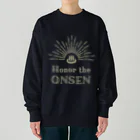 温泉グッズ@ブーさんとキリンの生活の温泉を讃えよ Heavyweight Crew Neck Sweatshirt