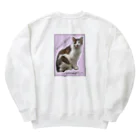 nekousagi*∩..∩のトラミ兄ちゃん自画像？ピンク【nekousagi*∩..∩ロゴ入り】 Heavyweight Crew Neck Sweatshirt