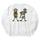 もむのふの爬虫類グッズやさんの龍燈鬼・天燈鬼コンビバックプリント Heavyweight Crew Neck Sweatshirt