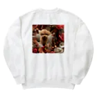 トイプーのビアのトイプーのビア　お花に囲まれて Heavyweight Crew Neck Sweatshirt