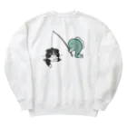 わらじ屋のネコを釣るサカナ Heavyweight Crew Neck Sweatshirt