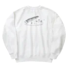 箏譜職人 織姫の箏と桜（黒線） Heavyweight Crew Neck Sweatshirt