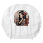 streetsnapの可愛いタトゥーだらけの女性、両面プリントスウェット、期間限定 Heavyweight Crew Neck Sweatshirt