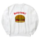 坂井暁子のハンバーガー002_backprint Heavyweight Crew Neck Sweatshirt