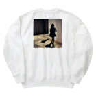 てんてんの綺麗な女性の影グッズ Heavyweight Crew Neck Sweatshirt