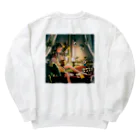 スイスイアイランドのうさぎと音楽 Heavyweight Crew Neck Sweatshirt