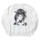 ザビエラー長谷川の黒髪ジト目の少女の漫画コマ Heavyweight Crew Neck Sweatshirt