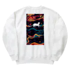 AQUAMETAVERSEの宇宙で遊んでる白猫 アメジスト 2846 Heavyweight Crew Neck Sweatshirt