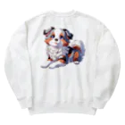 きっとカワイイ何でも図鑑の待っているワンコ Heavyweight Crew Neck Sweatshirt