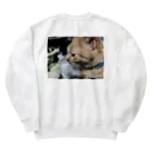 ayamomohidemiのキュートな猫猫あくび Heavyweight Crew Neck Sweatshirt