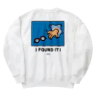 38　サンパチのどこメガネTシャツシリーズ　ブルー Heavyweight Crew Neck Sweatshirt