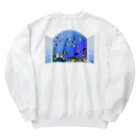 栗坊屋のパウダーブルーが泳ぐ海 Heavyweight Crew Neck Sweatshirt