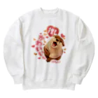 カワウソとフルーツの愛を叫ぶカワウソ（推し） Heavyweight Crew Neck Sweatshirt