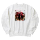 シアン猫の植物図鑑のサボテン緋牡丹錦 Heavyweight Crew Neck Sweatshirt