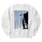 シアン猫の植物図鑑の三日月とグリーンネックレス Heavyweight Crew Neck Sweatshirt