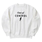 ネコグラシの制御不能の猫ちゃん（黒文字） Heavyweight Crew Neck Sweatshirt