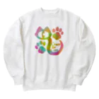 Charamaru Marketのシュール猫（カラフル） Heavyweight Crew Neck Sweatshirt