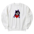 Kaeru CraftのLOVE YOU ネコ丸（パープル） Heavyweight Crew Neck Sweatshirt