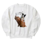 Dede's Furriendsのさくら猫チャンミーとココロ Heavyweight Crew Neck Sweatshirt