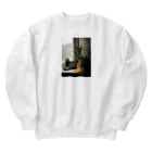 毎日ころりんの猫の写ルンです Heavyweight Crew Neck Sweatshirt