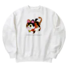 オグオグモグモグの張り子の三毛ニャンコ Heavyweight Crew Neck Sweatshirt