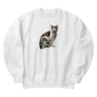 nekousagi*∩..∩のトラミ兄ちゃん自画像？ピンク【nekousagi*∩..∩ロゴ入り】 Heavyweight Crew Neck Sweatshirt