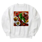 イラストTシャツ【ULTIMATE】の焼肉定食さん Heavyweight Crew Neck Sweatshirt