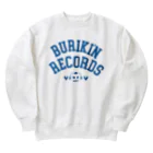 BURIKI'N RECORDSのブリキン定番ロゴ(スモーキーブルーロゴ) ヘビーウェイトスウェット