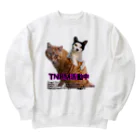 Dede's Furriendsのさくら猫チャンミーとココロ Heavyweight Crew Neck Sweatshirt