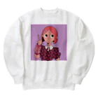 あきたえりの『ピース』(ピンクver.) Heavyweight Crew Neck Sweatshirt