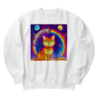 Space_Catsのスペースキャット Heavyweight Crew Neck Sweatshirt