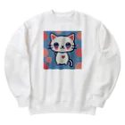 A31eの狛猫のミケ「はーとびーと」 Heavyweight Crew Neck Sweatshirt