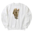 茶トラねこずの伸びるシロ Heavyweight Crew Neck Sweatshirt