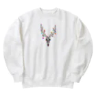 malxileの鹿のクリスマス Heavyweight Crew Neck Sweatshirt