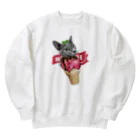 みきぞーん｜保護猫 ミッキー画伯と肉球とおともだちのleon Heavyweight Crew Neck Sweatshirt