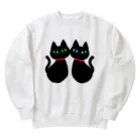 ねむ吉屋の双子の黒猫 Heavyweight Crew Neck Sweatshirt