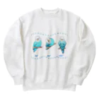 しろいいぬのこっちみてる Heavyweight Crew Neck Sweatshirt