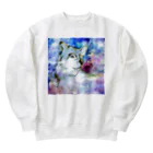 黒澤あおいのイラスト-オオカミ- Heavyweight Crew Neck Sweatshirt