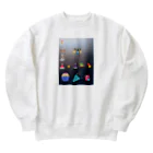 サノズのクリスマスデザインのイラスト風加工フォトのグッズ Heavyweight Crew Neck Sweatshirt