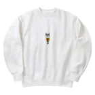 Rieの猫ちゃんお仕事シリーズ☆登山家日本猫さん Heavyweight Crew Neck Sweatshirt