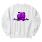 変な生き物保護区のパープルモンスター Heavyweight Crew Neck Sweatshirt