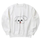 人生最大のの歩くマルチーズ Heavyweight Crew Neck Sweatshirt