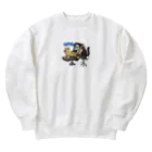 US Nerd Grandpa のBecoming leopard  Heavyweight Crew Neck Sweatshirt